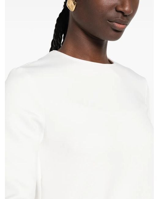 Max Mara White Fuxia Long-Sleeve Top