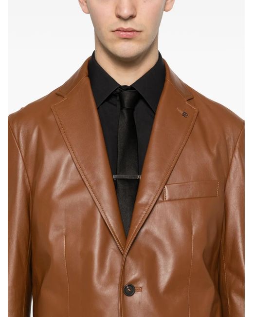 Tagliatore Brown Patch-Pocket Jacket for men