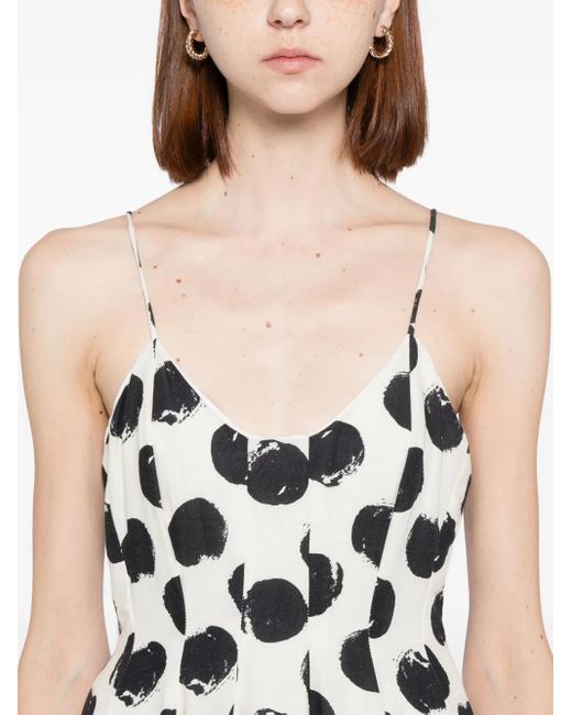 Bambah White Polka-Dot Maxi Dress