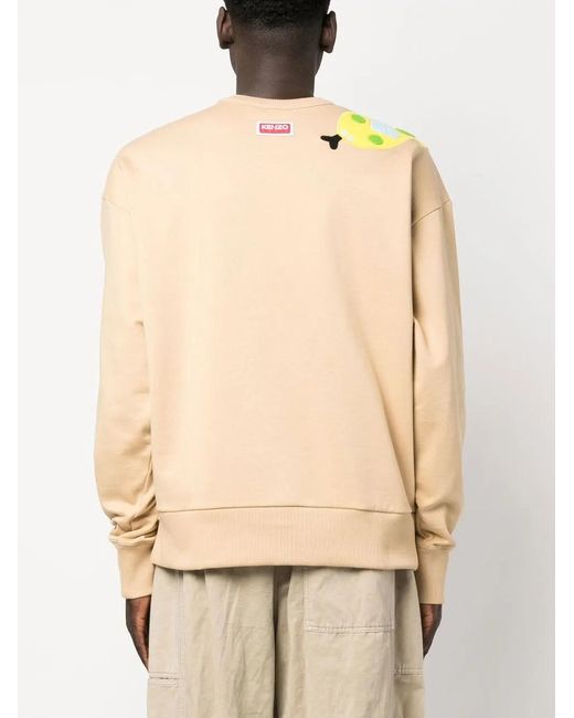KENZO Natural Appliqué-Detail Sweatshirt for men