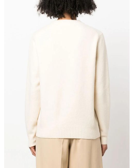 Jil Sander White Harmony Crew-Neck Wool Jumper