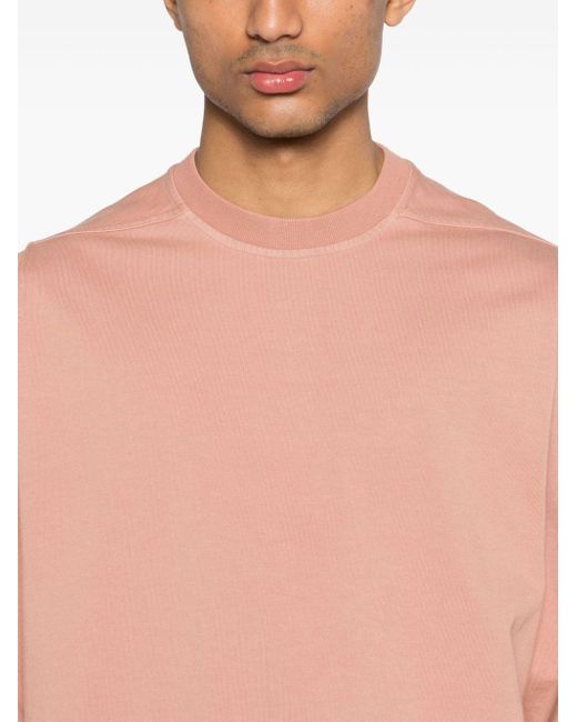 Rick Owens Pink Crew-neck Organic Cotton T-shirt for men