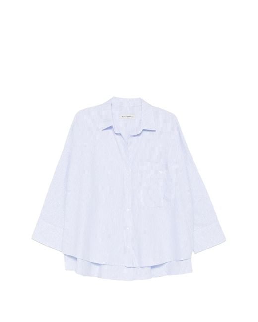 White Sand White Striped Pocket Shirt