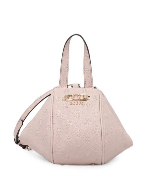 Guess Pink Anise Logo-Embossed Tote Bag