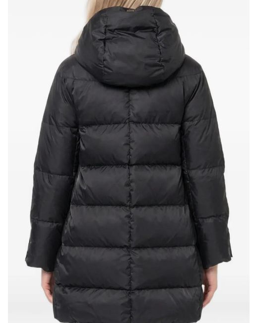 Herno Black Quilted A-Shape Coat