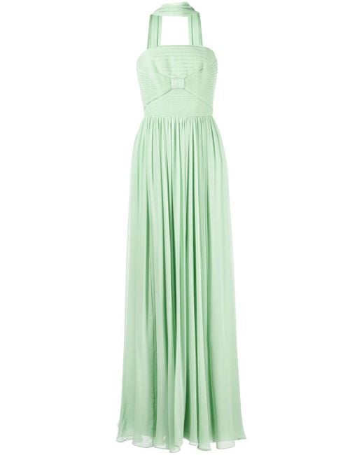 Elie Saab ストラップレス シルクイブニングドレス Green