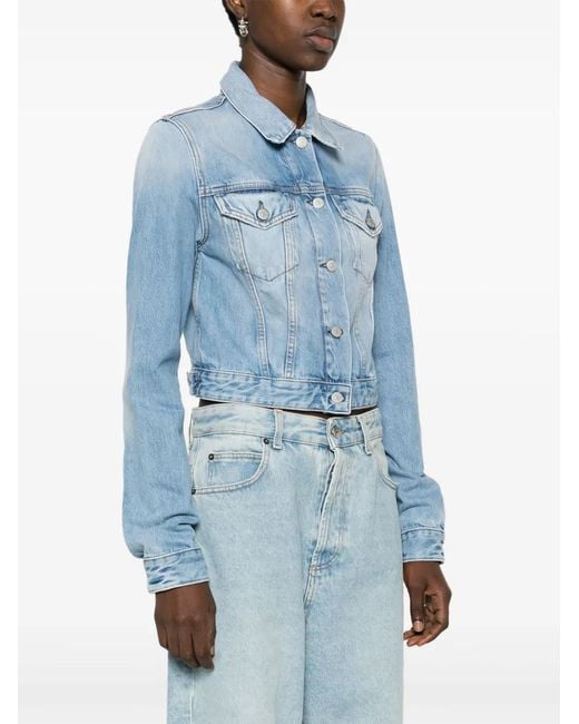 Acne Blue Cropped Denim Jacket
