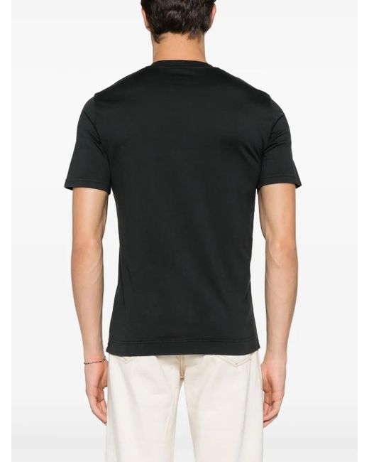 Fedeli Black Organic Cotton T-Shirt for men