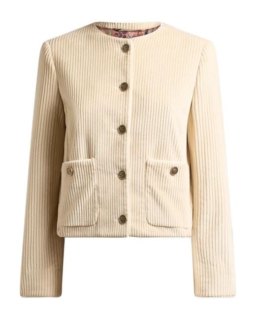 Etro Natural Button Corduroy Jacket