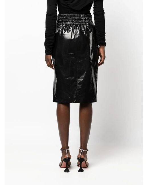 Tom Ford Black Patent Leather Midi Skirt - Women's - Calf Leather/elastane/silk