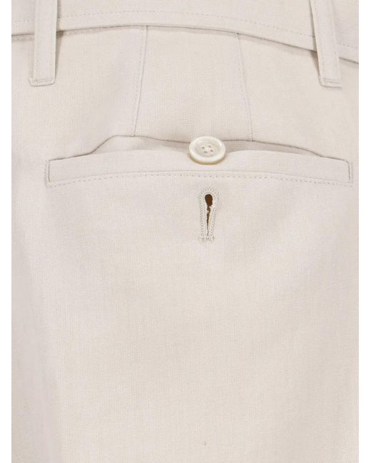 Lardini White Belted Trousers for men