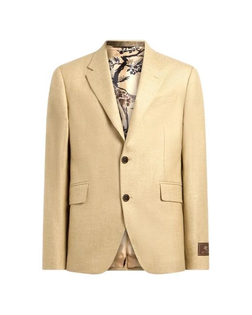 Etro Natural Pegaso-Patch Single-Breasted Blazer for men