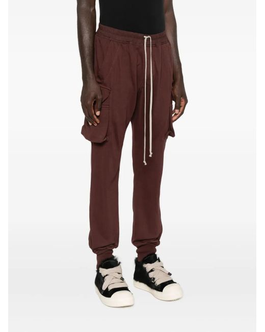 Rick Owens Brown Cargo Pocket Drawstring Track Pants for men