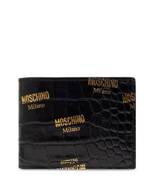 メンズ Moschino Logo-embossed Wallet Black