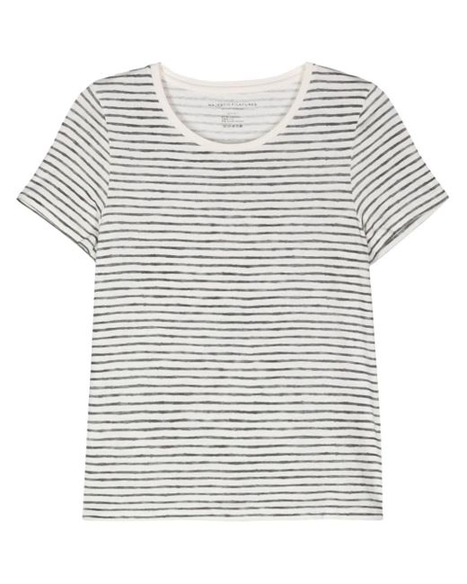 Majestic Filatures Gray Striped Short-sleeve T-shirt