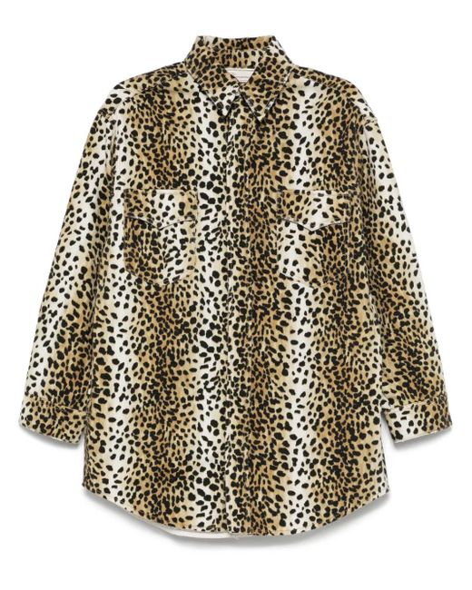 Blumarine レオパード オーバーシャツ Metallic
