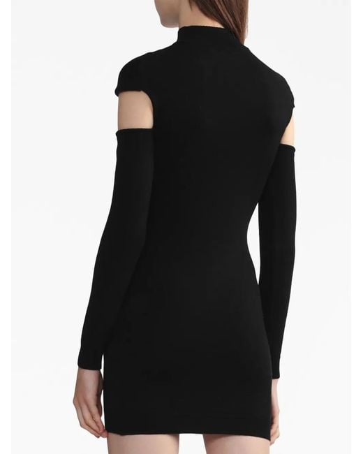 Coperni Black Cut-Out Twisted Wool Minidress