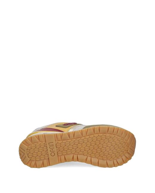 Liu Jo Natural Logo-Detail Lace-Up Sneakers