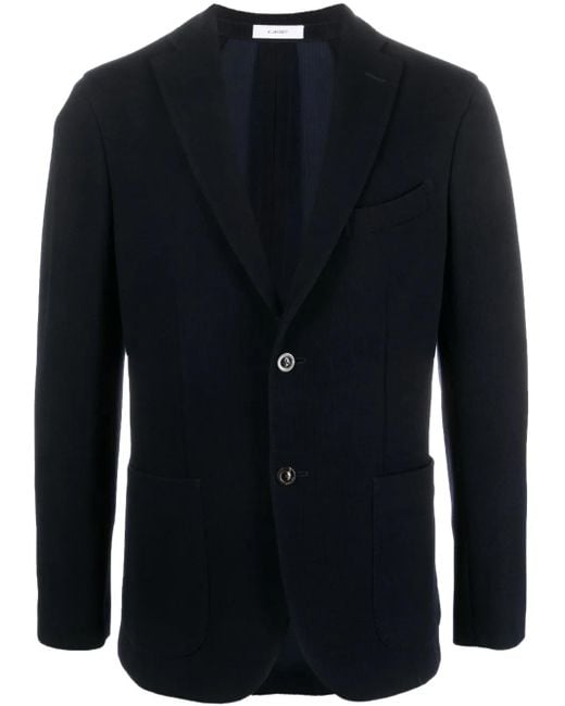 Boglioli Blue Single-Breasted Wool Blazer for men