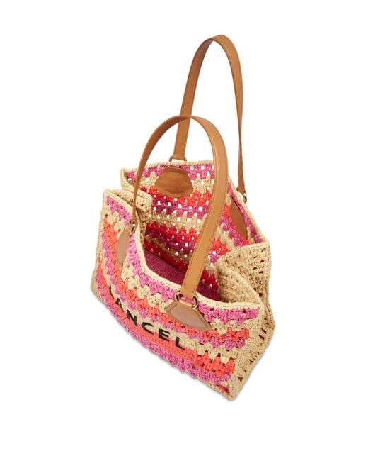 Lancel Red Summer Mania Tote Bag