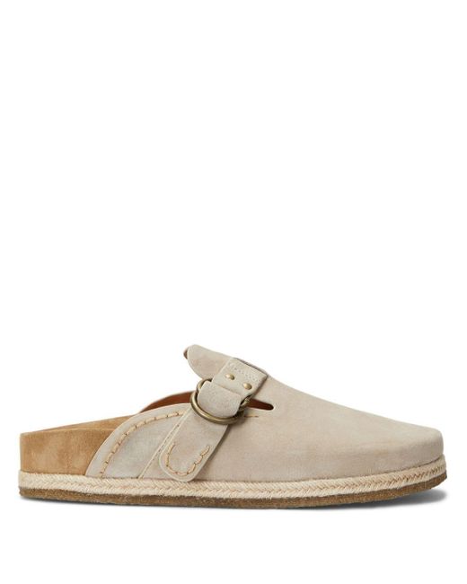 Polo Ralph Lauren White Turbach Shearlnig-lined Suede Clogs for men