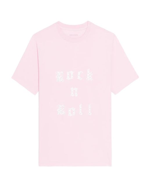 Zadig & Voltaire T-Shirt Met Grafische Print in het Pink