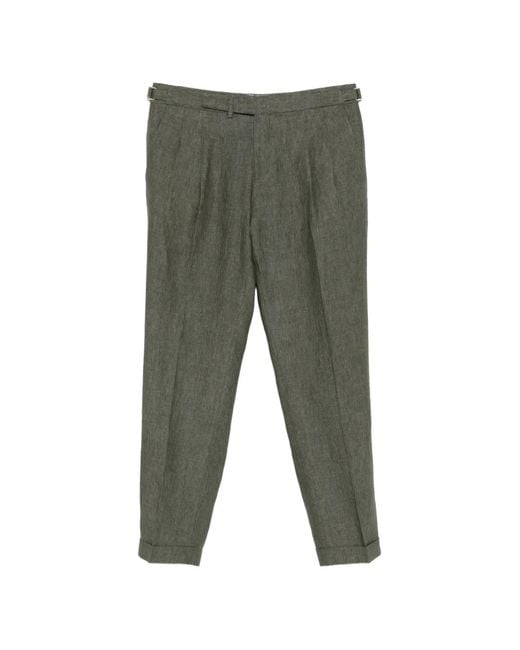 Briglia 1949 Green Pleated Side-Adjuster Trousers for men