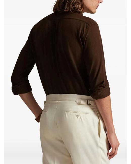 Polo Ralph Lauren Brown Logo-Detail Long-Sleeve Shirt for men