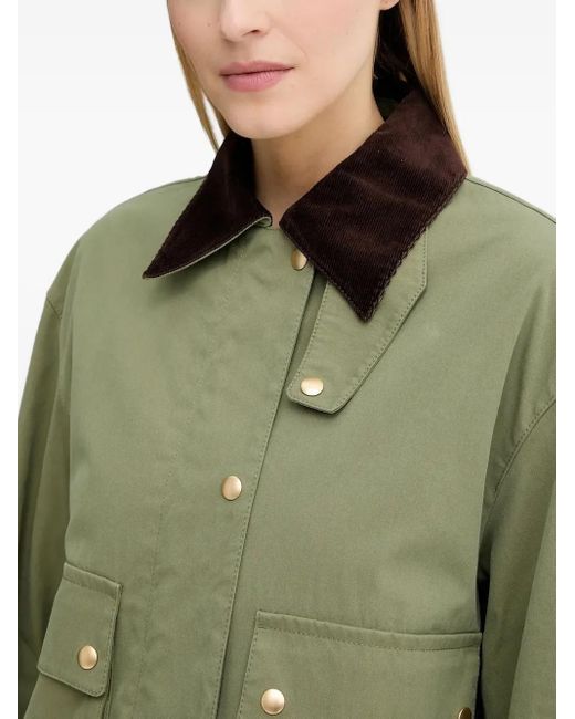 Marc O' Polo Green Corduroy-Collar Buttoned Jacket