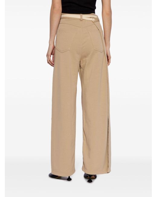 MM6 by Maison Martin Margiela Natural Belted Cotton Palazzo Pants