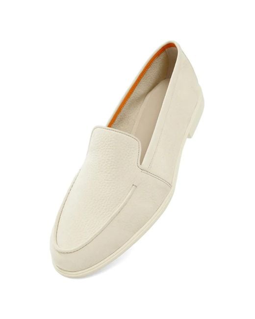 Santoni Natural Mocassins En Cuir Grainé