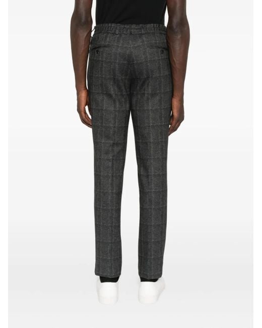 Karl Lagerfeld Gray Checked Drawstring Trousers for men