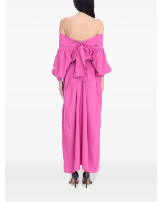 Amir Slama Pink Off-Shoulder Maxi Dress