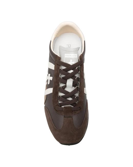 Premiata Brown Jacky X Logo-Patch Sneakers for men
