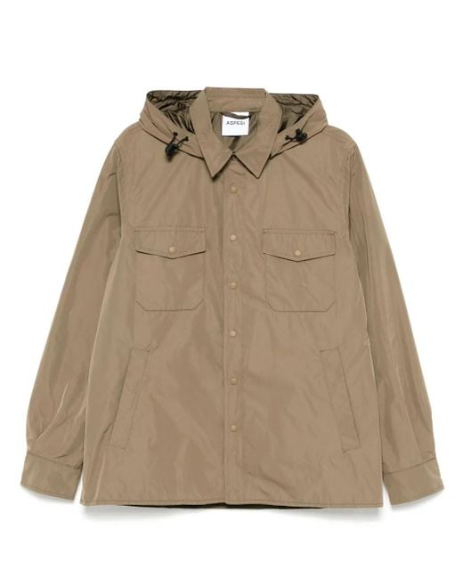 Aspesi Hemdjacke Mit Abnehmbarer Kapuze in Natural für Herren