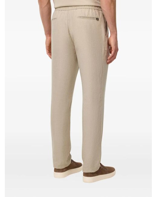 Boggi Natural City Drawstring Side-Dart Trousers for men