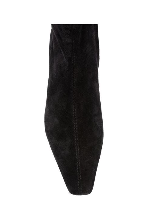 Paris Texas Black Bettina Pointed-Toe Suede Boots
