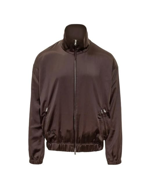 Y-3 Brown High-Neck Bomber Jacket for men