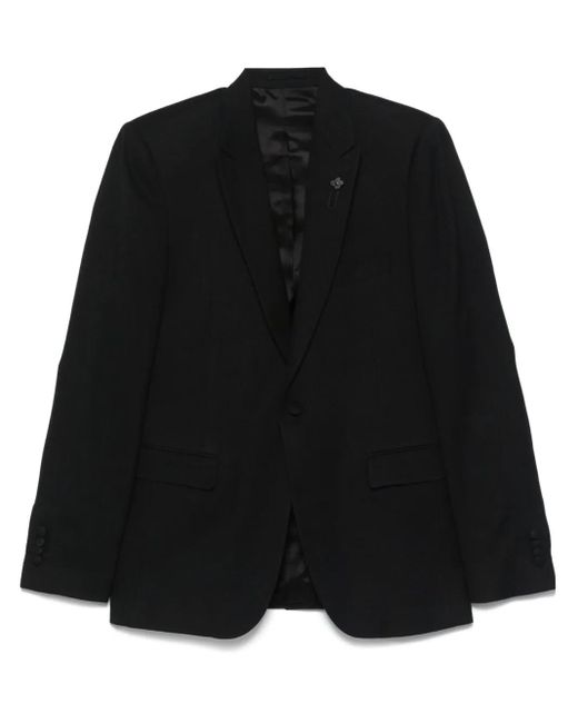 メンズ Lardini ブローチディテール ジャケット Black