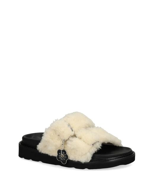 KENZO White Matto Slides