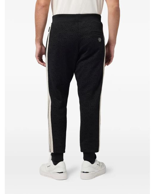 Philipp Plein Black Pantalon De Jogging À Motif Monogrammé En Jacquard for men