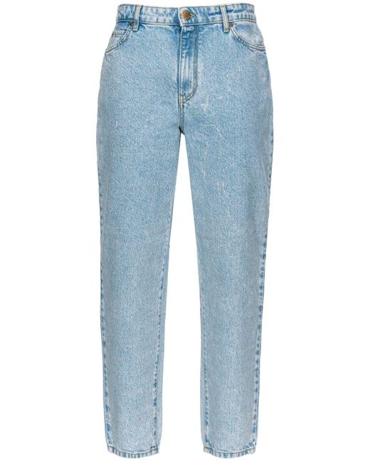 Pinko Blue High-rise Tapered Jeans