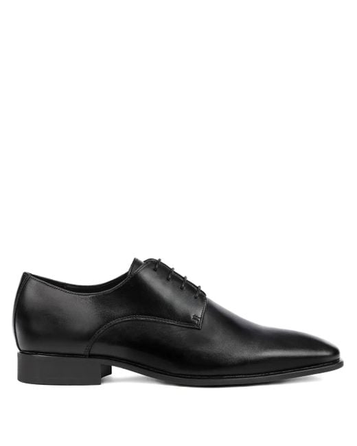 メンズ Geox レザーレースアップシューズ Black