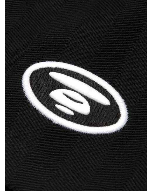 Aape By A Bathing Ape Black Logo-Patch Striped Shorts for men