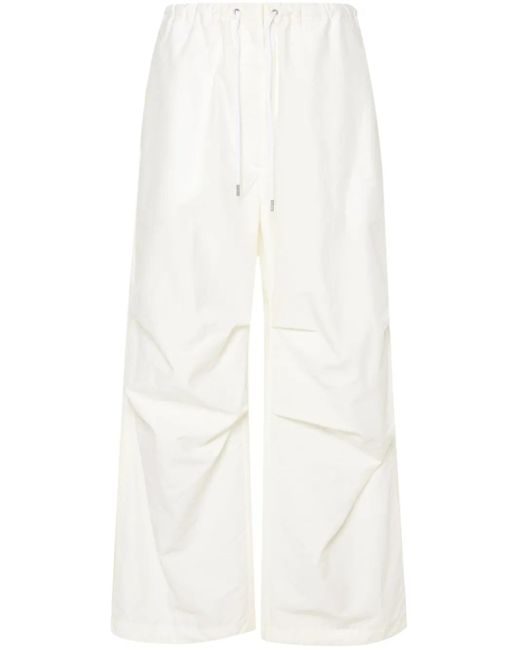 Acne White Wide-Leg-Hose Mit Kordelzug