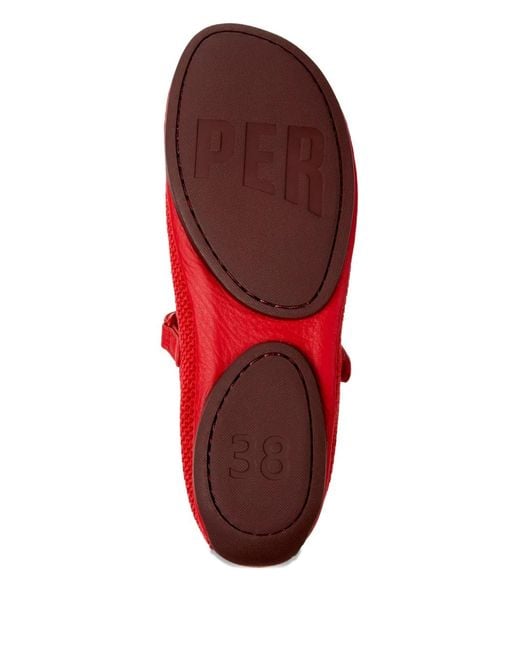 Camper Red Right Nina Strappy Ballet Flats