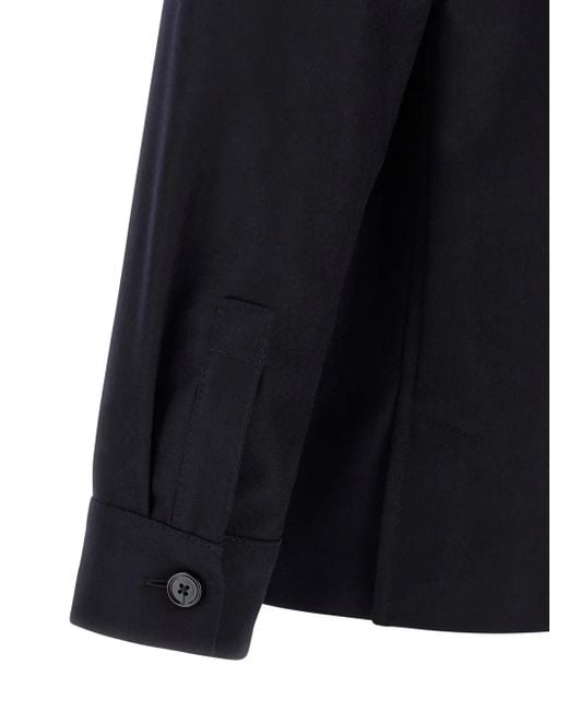 メンズ Zegna ウール シャツジャケット Blue