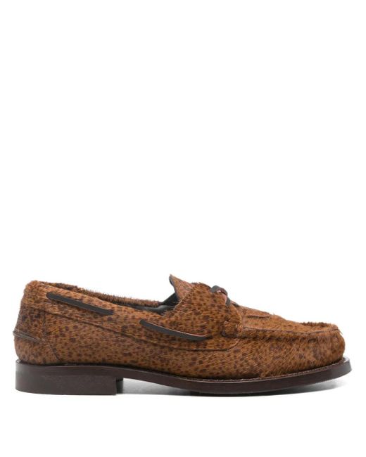 Hereu Brown Saler Braided Lace-up Loafers