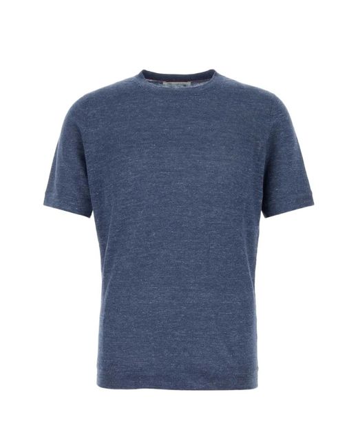 Brunello Cucinelli Blue Crew-Neck T-Shirt for men