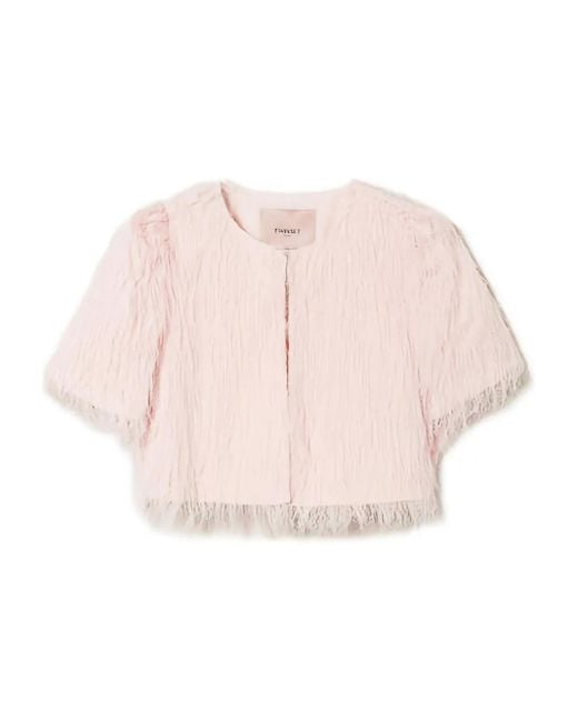 Giacca Crop A Maniche Corte di Twinset in Pink